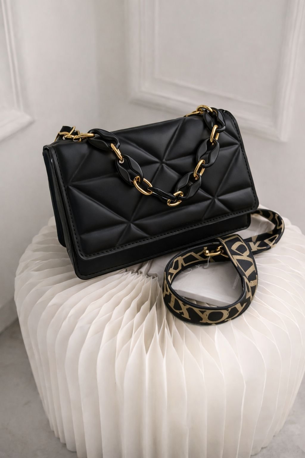 quilted chain handbag