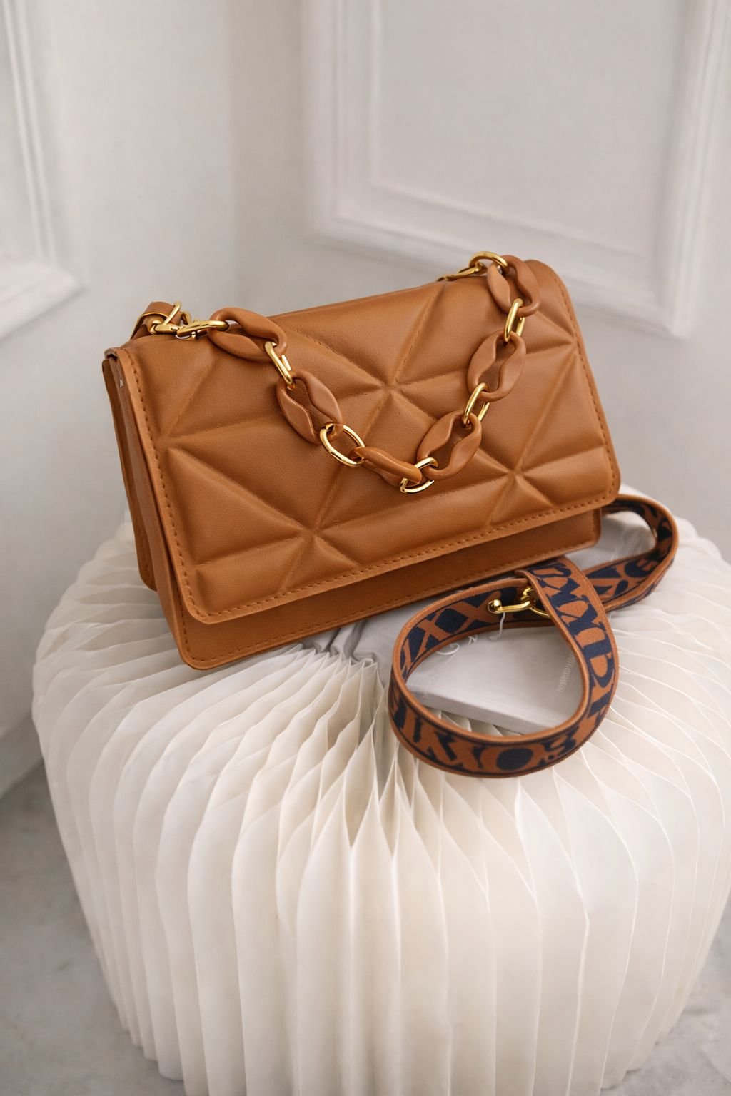 quilted chain handbag