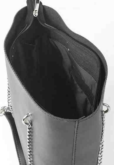 Classic Black Tote Bag with Chain Handles - Image 5